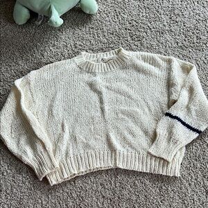 Cozy Cream Sweater with Black Accent